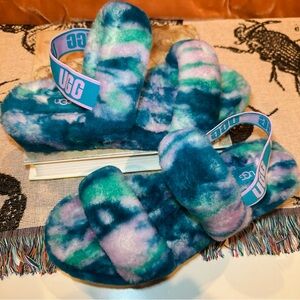 UGG Oh Yeah Marble Slide Slippers Blue/Multi Women’s 10